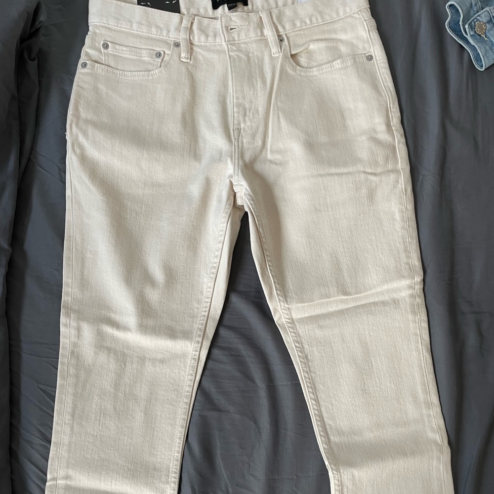 Men skinny fit jean in light cream